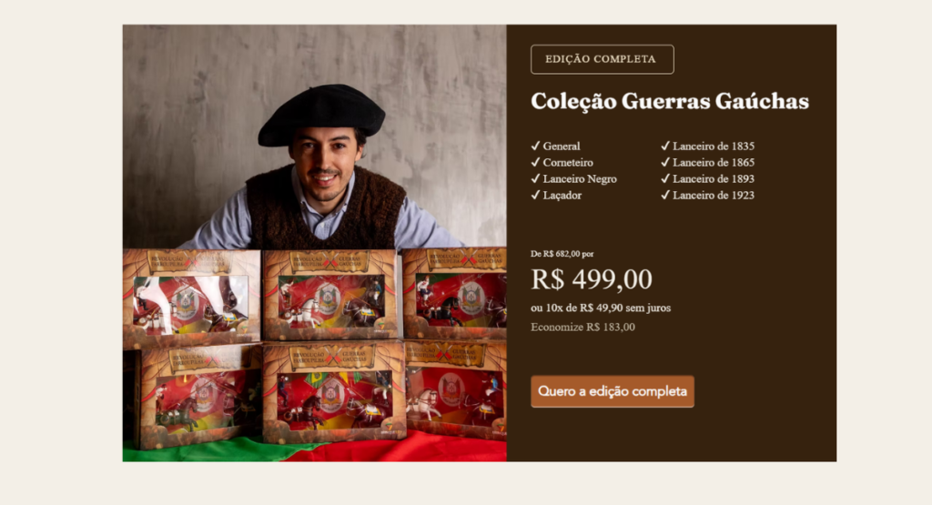 Landing Page para Vender Colecionáveis: Como desenvolvi uma página focada em conversão 3 Landing Page para Vender