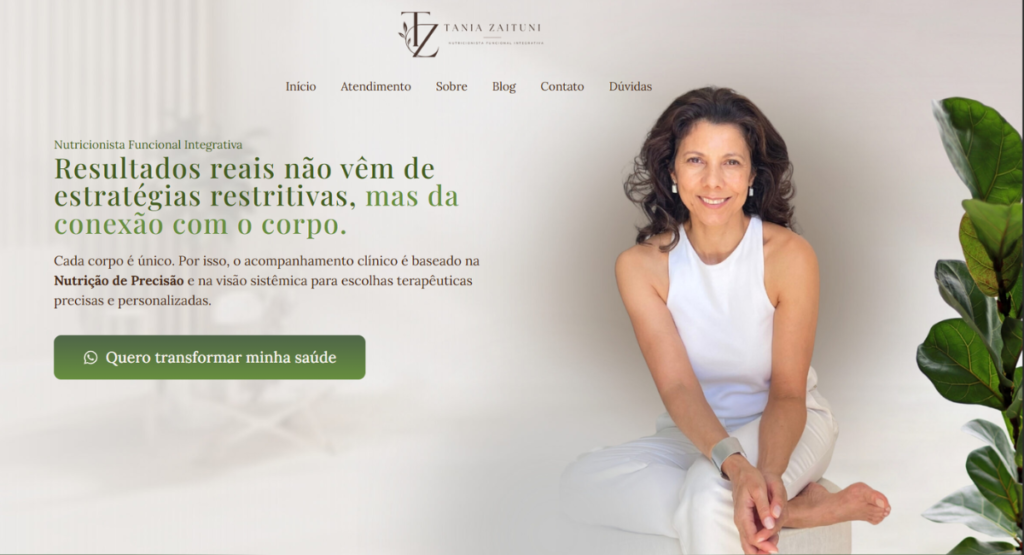 landing page para nutricionista