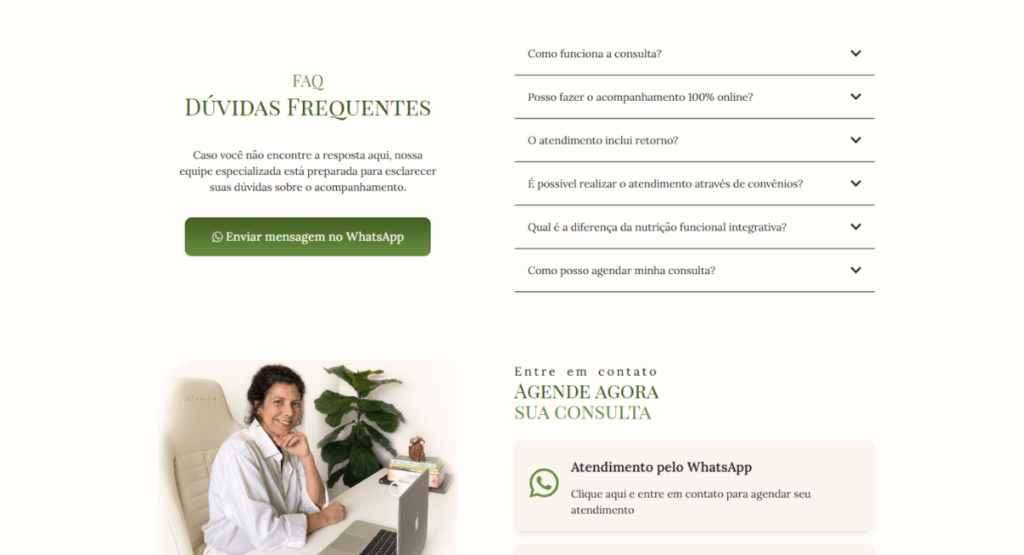 landing page para nutricionista